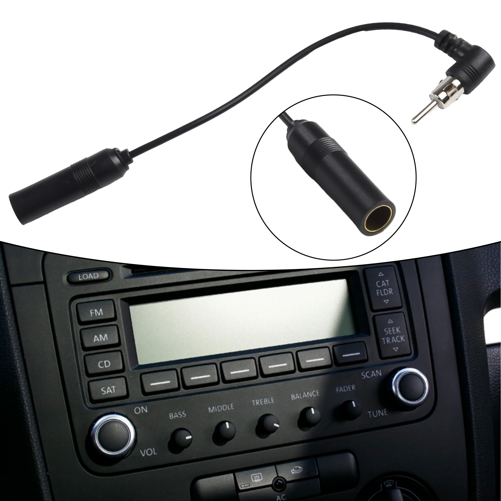 Adaptador de antena de Radio de Audio estéreo para coche, Cable de reproductor, adaptador de antena de extensión aérea, Cable convertidor de Radio, adaptador de Audio, 1 ud.