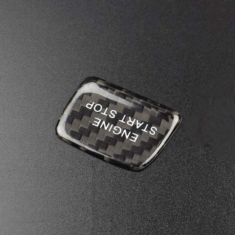 for Chevrolet Camaro Carbon Fiber Car Engine Start Stop Switch Button Trim Cover Stickers Accessories