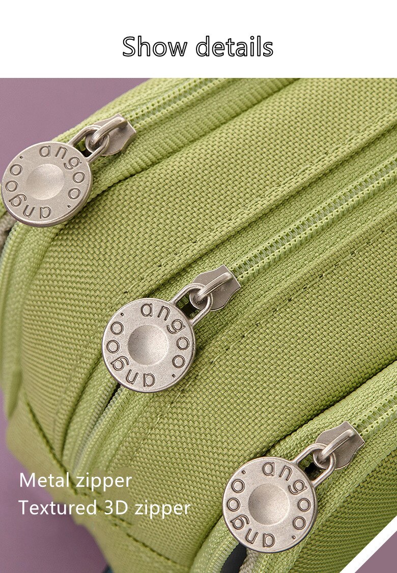 Double Sided Pencil Case Special Pen Pouch Macaron Case Dual Color Canvas Pocket Storage Bag Stationery School Supplies Travel