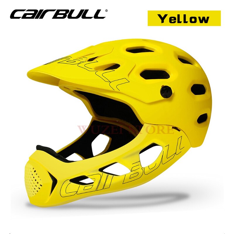 CAIRBULL – casque de vélo pour adultes, couverture complète, pour vélo tout-terrain, vtt, route, DH MTV, cyclisme de descente: CB-49 Yellow