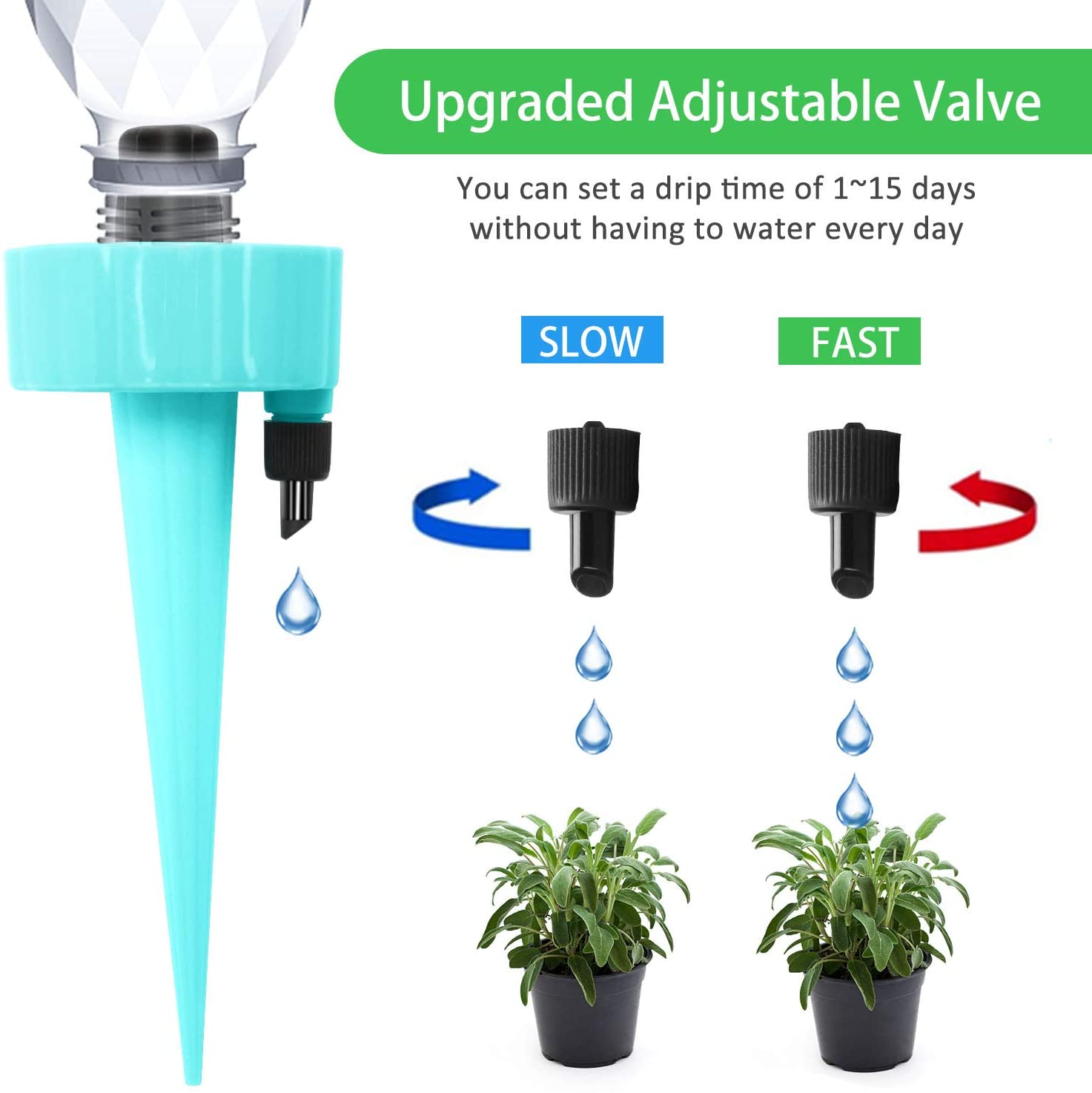 6/12/24/36PCS Self-contained Auto Drip Irrigation Watering System Automatic Watering Spike for Plants Flower Indoor Household