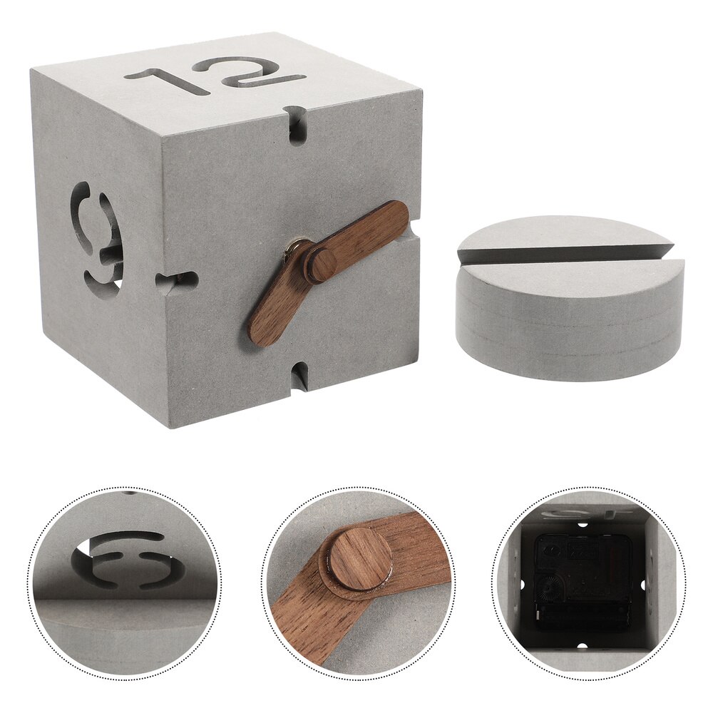 Premium Wood Clock Desk Clock Modern Cube Display Clock Desktop Clock Decor