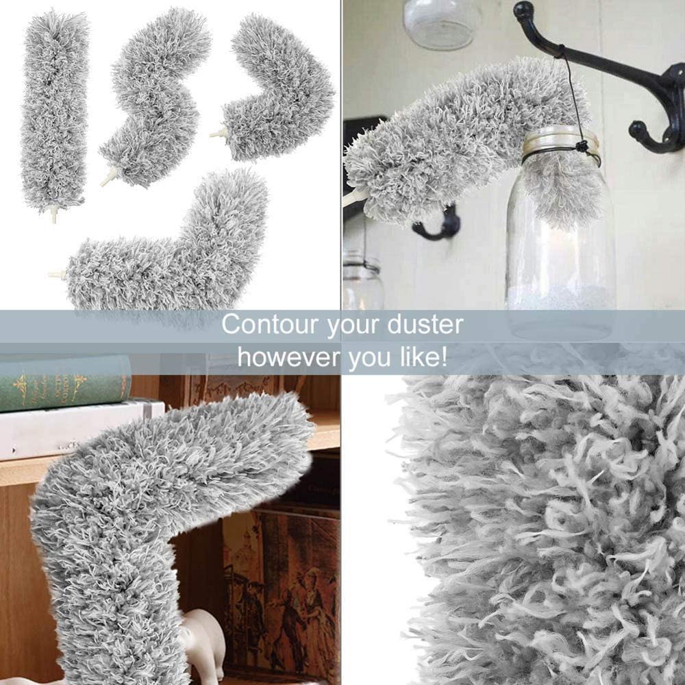Ekstra lang mikrofiber støvsuger med teleskopisk forlængerstang og bøjeligt vaskbart hoved, fnugfri støvsuger til rengøringsværktøj til hjemmet