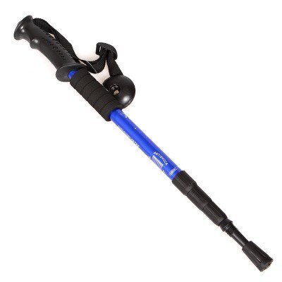 Retractable T-handle Mountaineering Stick Telescopic Baton Hiking Trekking Poles Folding Cane Crutches Non Slip Rubber Cane