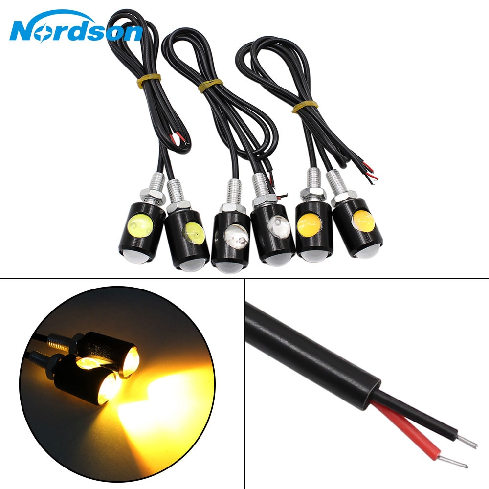 Nordson 2 stk universal motorsykkel led blinklys eagle eye shape mini blinklys for kawasaki honda ducati aprilia ktm bmw