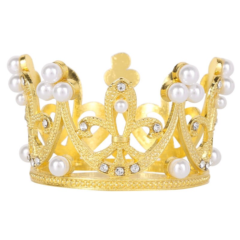 2 stk børn piger prinsesse rhinestone krystal perle lille fuld cirkel rund krone diadem hovedstykke fødselsdagsfest kage dekoration