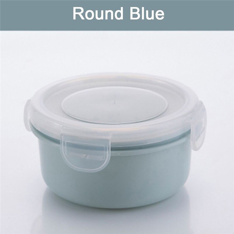 VOGVIGO PP Silicone Food Storage Box Round Mini Refrigerator Crisper Storage Box Seal Box Lunch Grains Tank Sorting Container: R-Blue