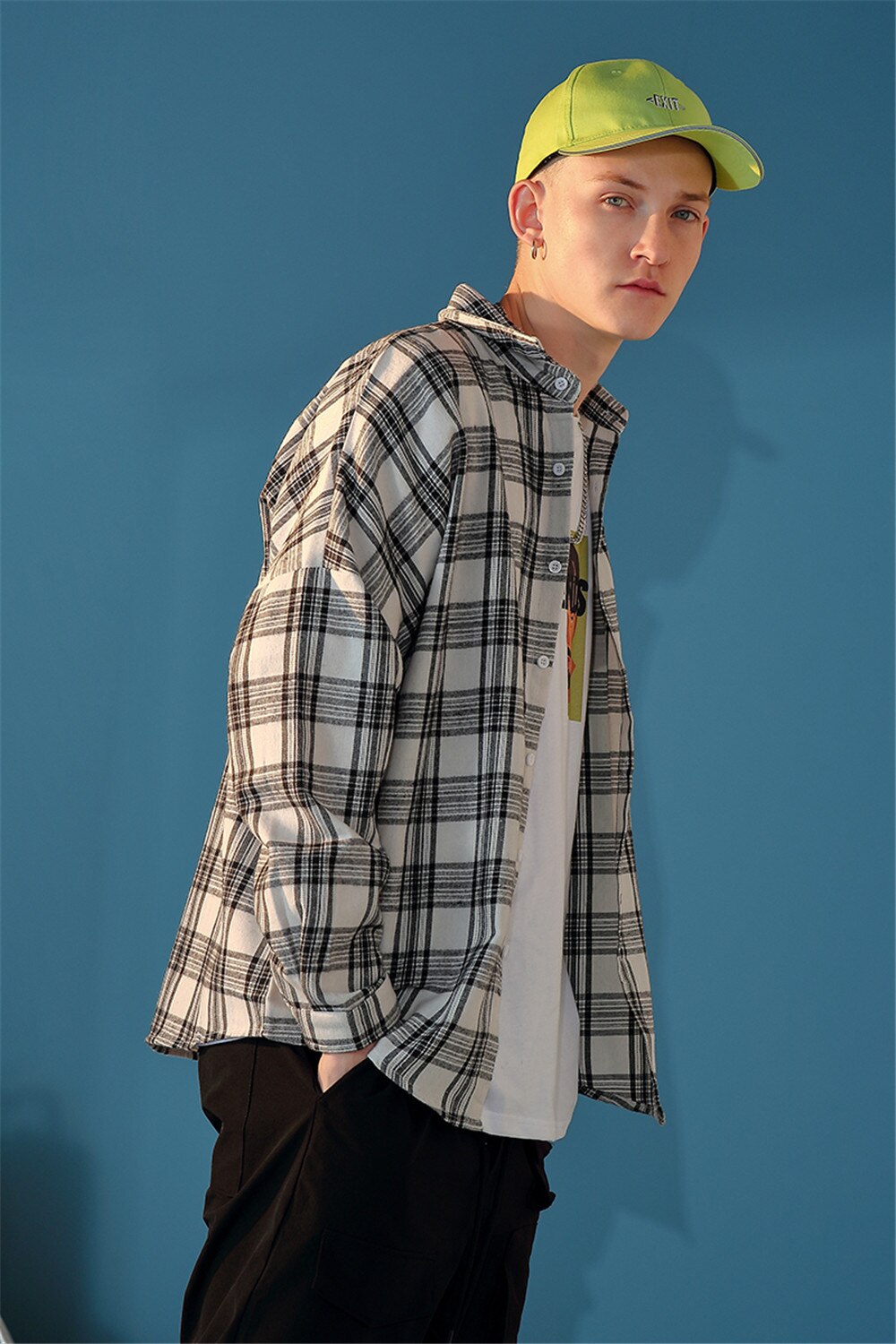 Raibaallu 100% Katoen Mannen Plaid Shirt Slim Fit Lente Herfst Mode Kleuren Mannelijke Toevallige Zachte Lange Mouwen Shirts Mannen blouse