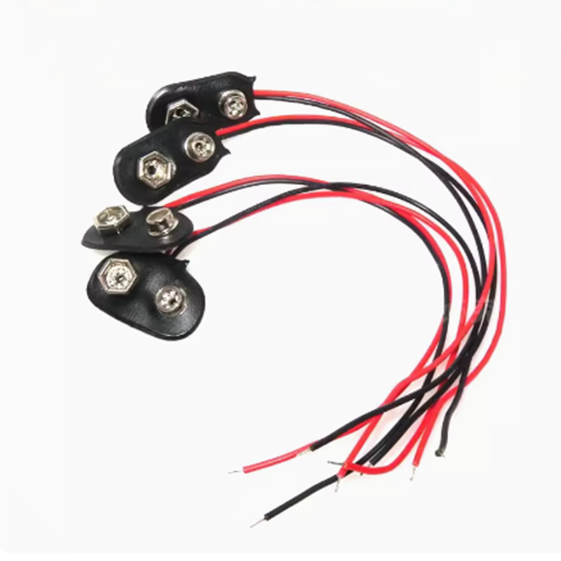 Connecteur à pression pour batterie 9V, 5 pièces, Clip, support de fils de plomb, longueur 15cm