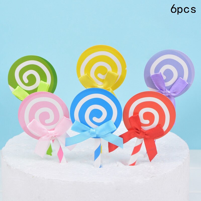Lollipop Cake Topper Happy Birthday Party Decor Kids Boy Girl Birthday Lollipop Cake Decor Birthday Party Supplies: Burgundy