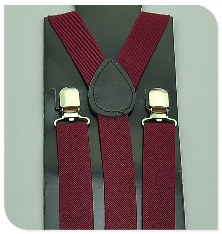 -KIDS Bretels 2.5 cm x 65 cm 36 kleuren Mix JONGENS/MEISJES Bretel Elastische Bretels slim Jarretelle Y-back Bretels: Burgundy