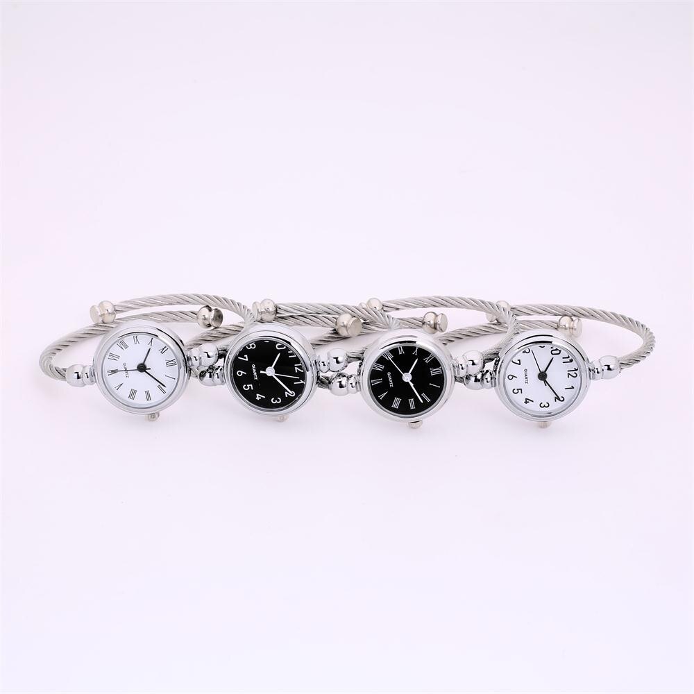 Luxe dameshorloges met glazen spiegelarmband, romeinse cijfers, ronde analoge quartzhorloges, dameshorloges met vrouwelijke wijzerplaat