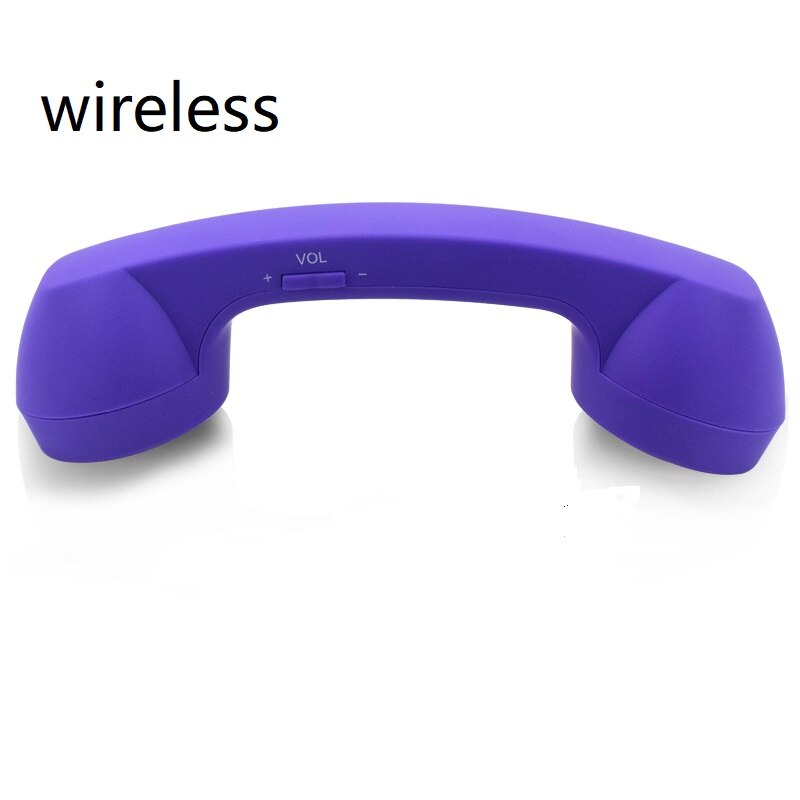 Wireless Retro Telephone Handset and Wire Radiation-proof Handset Receivers Headphones for a mobile phone with comfortable call: wireless purple