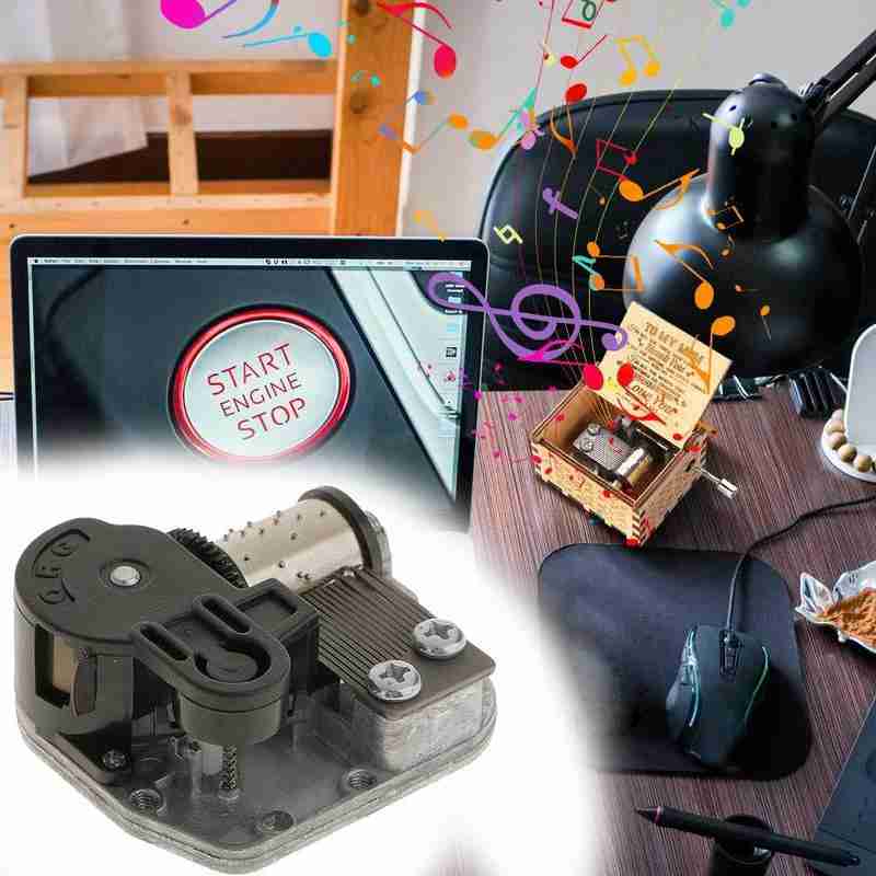 DIY Hand Crank Music Motor Mini Music Box Wind of Up Music City Sky Meet Movement the Accessories Play Toy Set I3A7