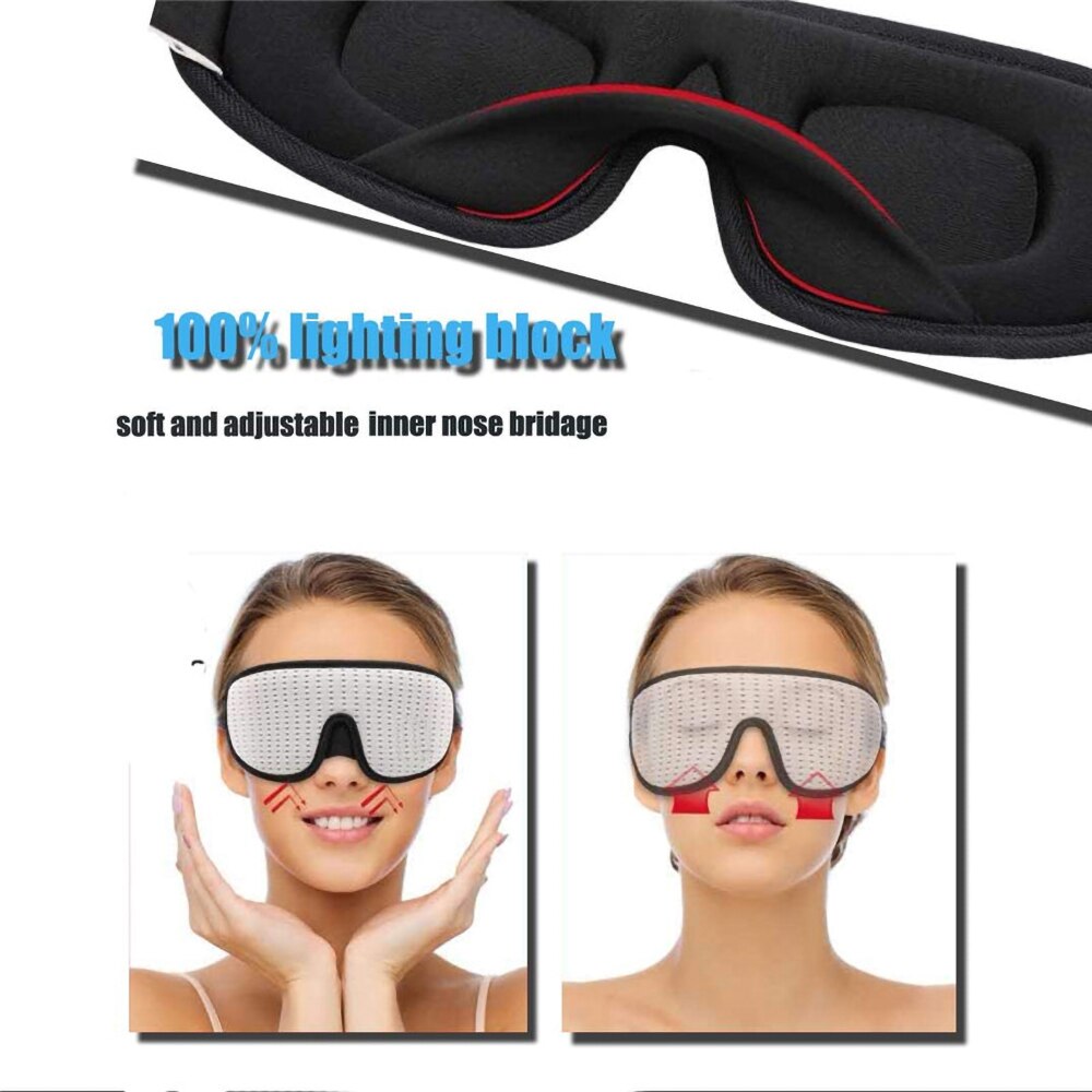 3D Slaapmasker Blokkeren Licht Zachte Gewatteerde Slaap Masker Voor Ogen Slaapmasker Eye Shade Blinddoek Slapen Aid Gezichtsmasker ooglap