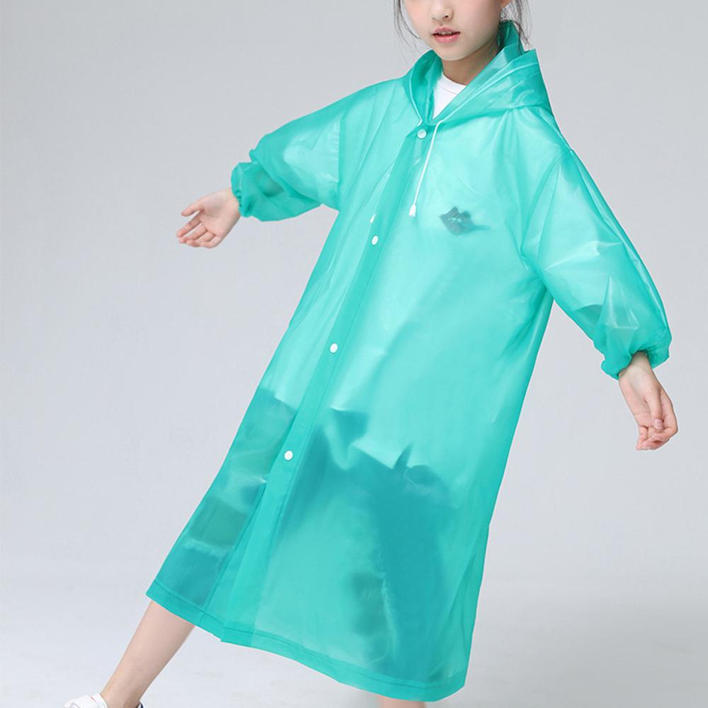 Material EVA, buena suavidad y elasticidad de goma, Poncho de chubasquero EVA para la lluvia, Sudadera con capucha transparente, impermeable, niño no desechable FD