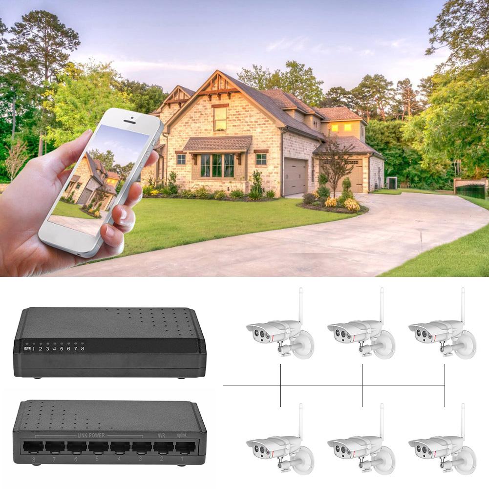 8 Poorten Poe Switch 6 + 2 Poe 10/100M Ethernet Power Over Zonder Power Adapter Voor Camera 'S