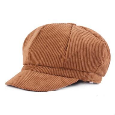Shaluotaotao efterår vinter kvinder newboy kasketter snapback vild foldbar ottekantet kasket trend dame mærker fritid hat: Khaki