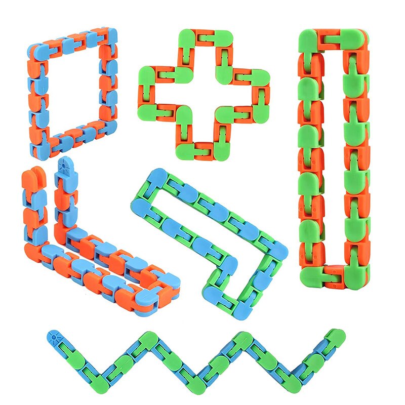 Wacky Tracks Snap En Klik Adhd Fidget Speelgoed Voor Kids Vinger Zintuiglijke Snake Puzzel Autism Stress Rlief Draaien Ketting Voor jongens Meisje