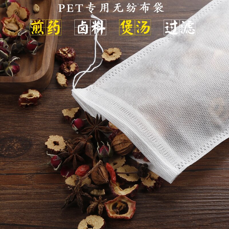 200 PCs 10x15cm Nonwoven Fabric Tisanes Bag Tea Bags Filter Bags Aniseed Bag Gauze Bag Disposable Plastic Package