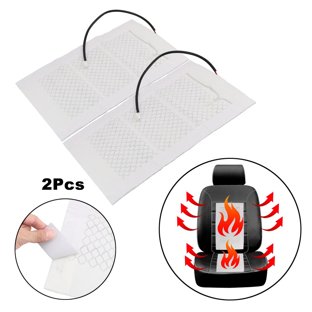 12V Universele Auto Verwarmde Stoelhoezen Pad 2Pcs Auto Styling Koolstofvezel Auto Stoelverwarming Pad Winter Warmer veilig Heater Mat
