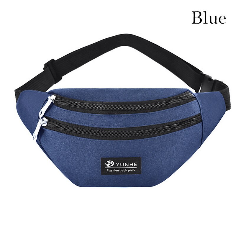 Nova moda oxford pano bolsa de cintura masculina e feminina universal fanny pacote esportes viagem ao ar livre cor sólida saco peito heuptas: Azul