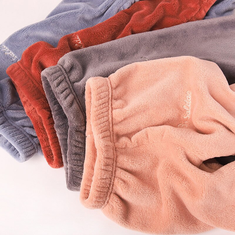 Pantalon polaire corail enfant fille garçons épaissi maison pyjama robe de nuit peluche salon pantalon bas de sommeil