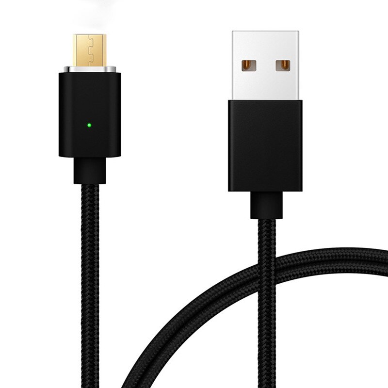 Usb-kabel micro usb magnetische kabel usb naar micro mannelijk naar mannelijk snel opladen data synchronisatie oplader nylon geweven kabel adapter 1m