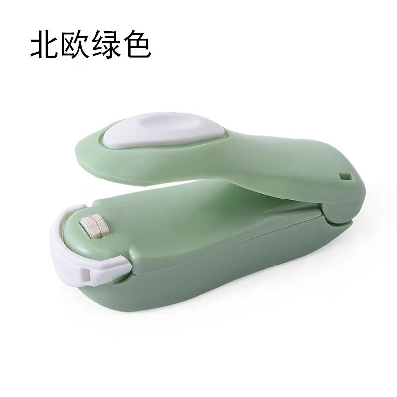 MIni portable sealing machine snack bag heat sealing machine vacum storage of fresh food: green