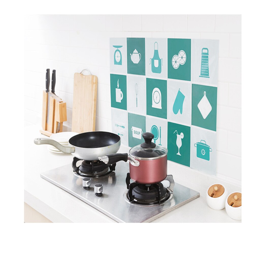 45x75cm Kitchenware Kitchen Oil-proof Wall Stickers Self-adhesive High Temperature Resistant Oil-proof Stickers Home Stove Tile