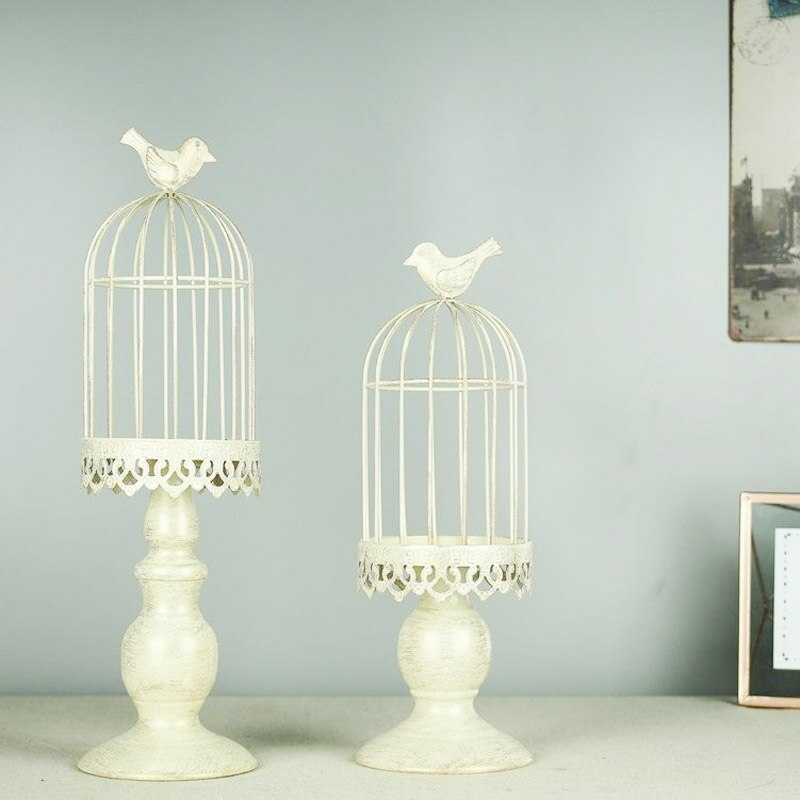 Metalen Vogelkooi Kandelaars Bruiloft Kandelaar Kooien Marokkaanse Lamp Kaars Houder Wit Voor Home Decoratie Kandelaar GZT015