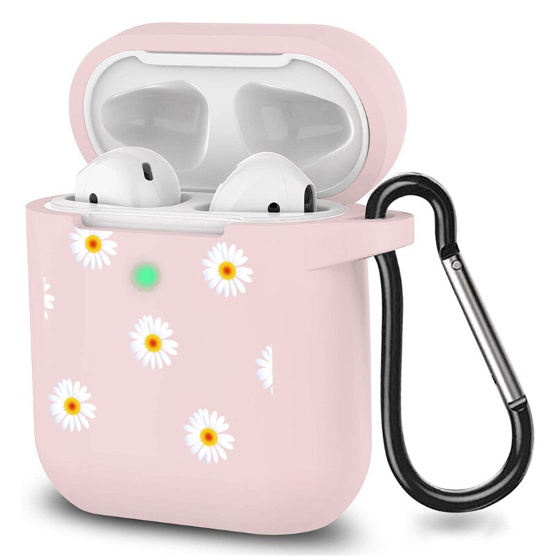 Case For Airpods 1&2 Cute Earphone Case Love Heart Daisy Floral Wireless Earphone Accessories for Apple Airpods Soft Cases Bags: 12xchuju2d