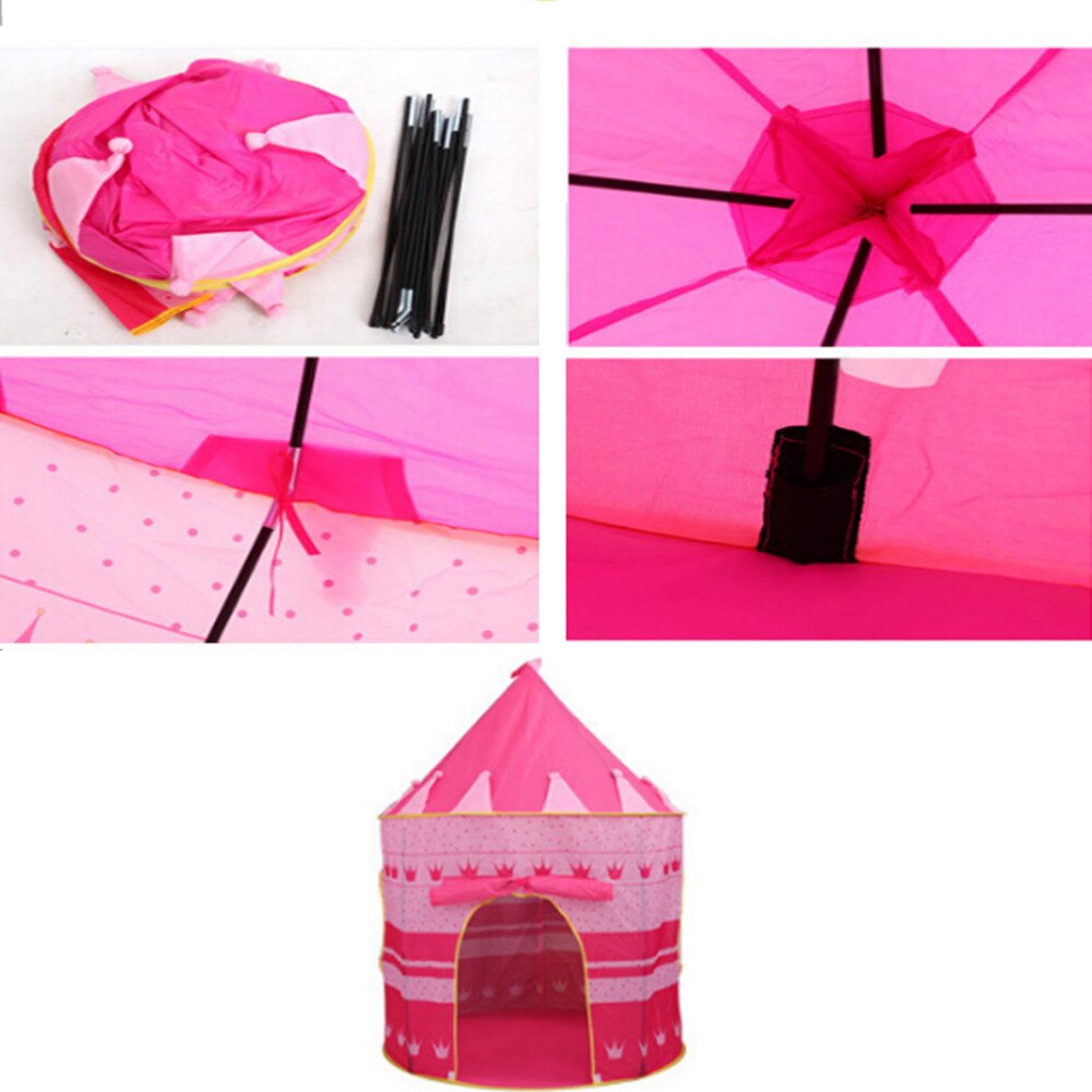 Tenda da gioco portatile pieghevole Tipi Prince tenda pieghevole bambini ragazzo Cubby Play House regali per bambini tende giocattolo all'aperto castello