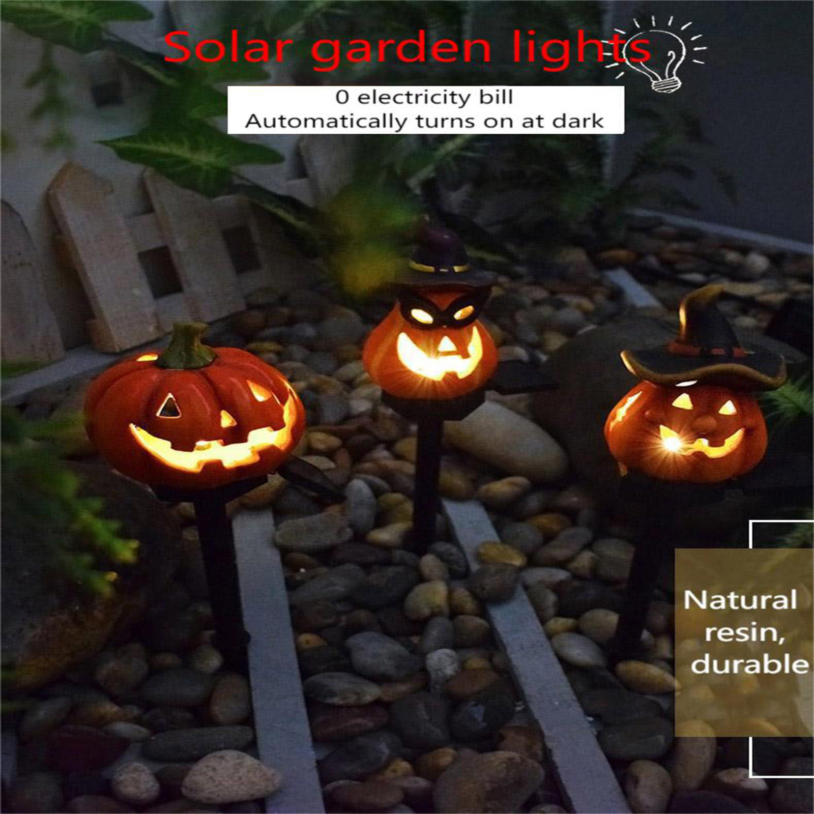 Halloween Solar Powered Pumpkins Outdoor Lights Atmosphere Layout Waterproof Courtyard Garden Scenery Decorative
