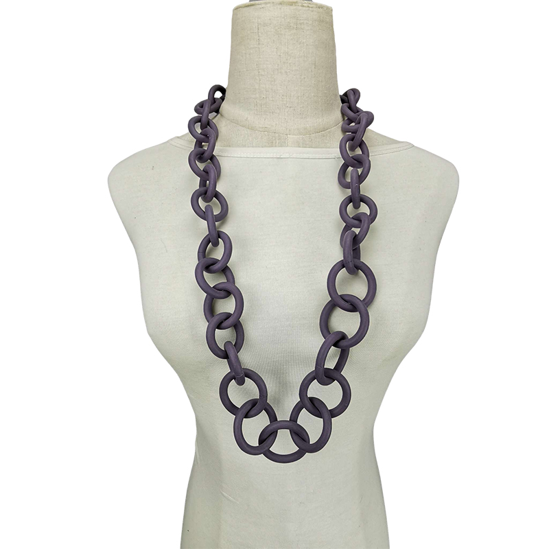 Collar gótico de goma hecho a mano, joyería geométrica de lujo de , collares con colgante redondo para mujer, cadena Multicolor para boda