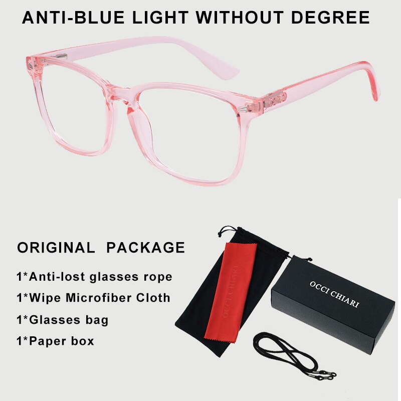 Blue Light Blocking Glasses Frame Women Oversized Eyewear Transparent Computer Glasses Eyeglasses Frames очки OCCI CHIARI OC5121: C2A Transparent pink