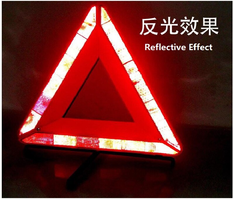 Foldable Warning Triangle Safety Emergency Reflective Stop Hazard Red Sign Road Traffic Vehicle Triangle Tripod