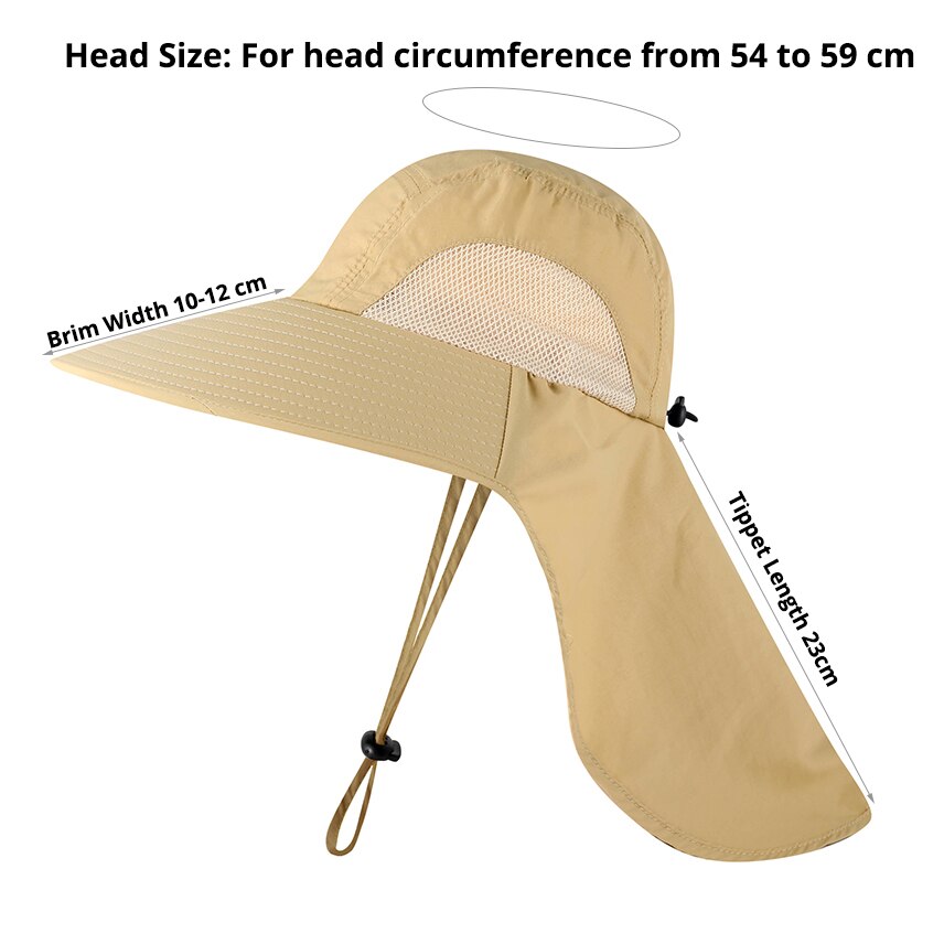 Camoland Waterdichte Emmer Hoeden Voor Mannen Vrouwen Zomer Upf 50 + Zonnehoed Lange Brede Rand Outdoor Wandelen Vissen Caps met Nek Flap