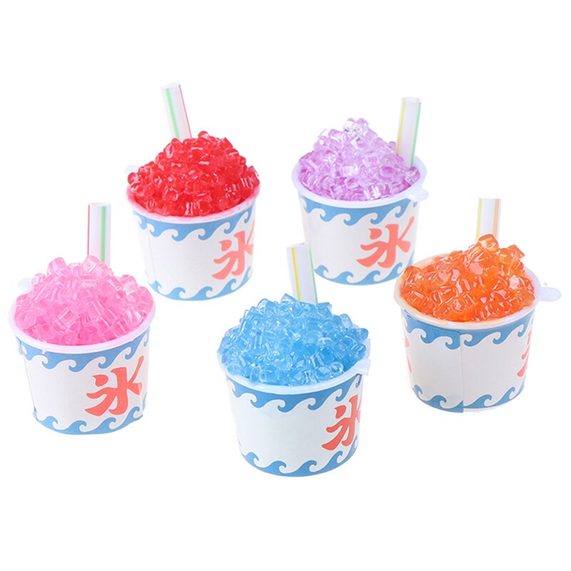 Losowe 1pc śliczne Dollhouse miniaturowe napoje kubeczki robić lodów zestaw Model udawaj zagraj w mini jedzenie dopasowanie bawić się Dom akcesoria dla lalki