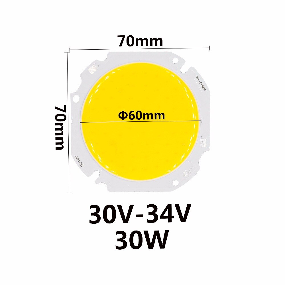 High Power Led Grote Ronde Cob 30W 50W Licht Kralen 30-34V 60Mm Led Lamp kraal Led Lamp Chip Spot Light Downlight Diode Lampen