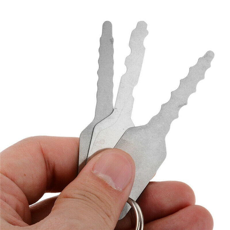 10Pcs/Set Stainless Jiggler Key Car Accessories Keys Dual Sided Car Unlock Lock Open Repair Accessories Tool Kit