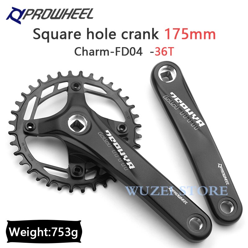 Prowheel Fiets Crank Tandwiel Mtb Fiets Vierkant Gat 170Mm 175Mm Crankstel 32T 34T 36T 38T 40T 104BCD Staal Smalle Brede Kettingblad: 175mm 36T