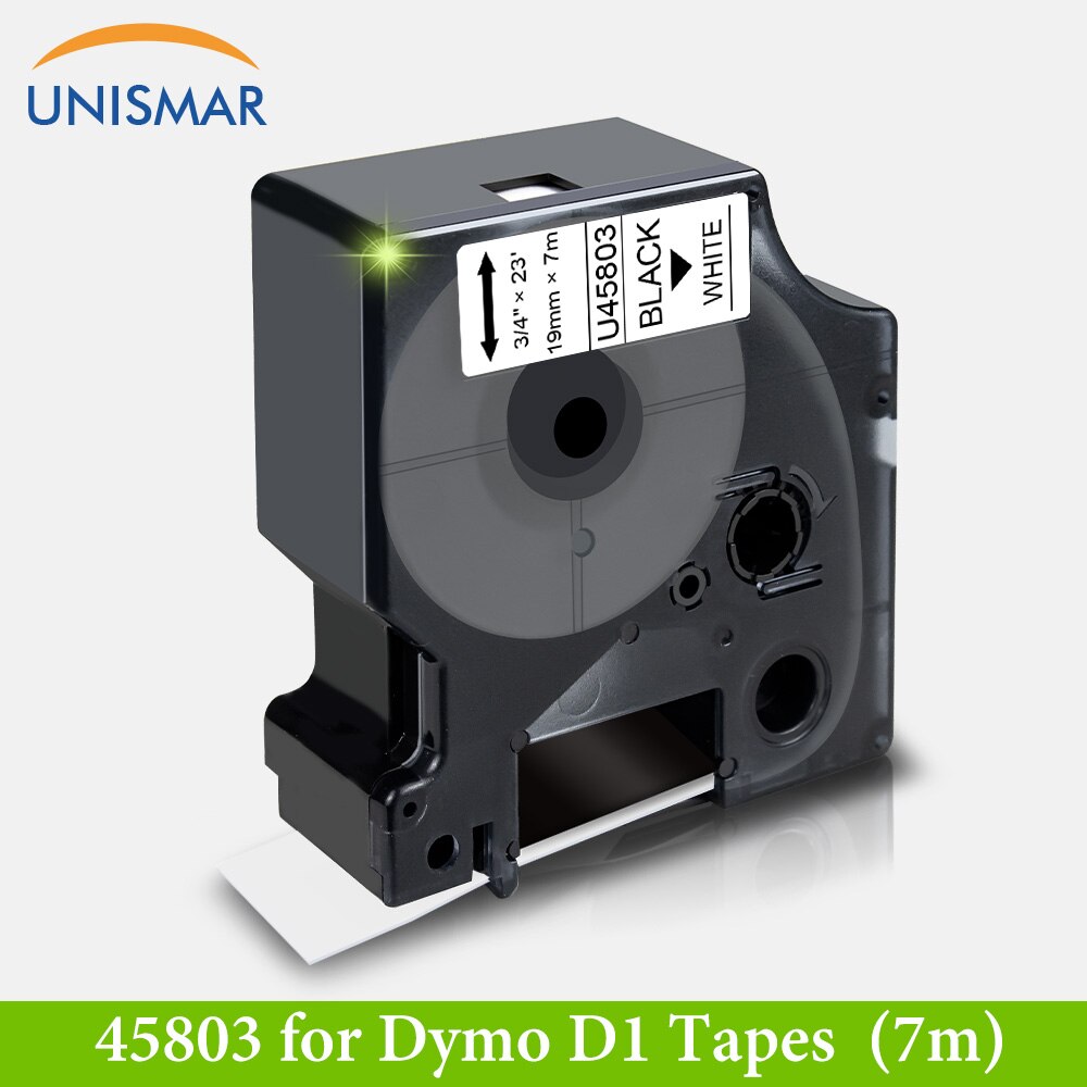 Black on White 45803 19mm Label Tape for DYMO D1 Ribbon Sticker for LabelManager 360D 420P PnP Wireless Rhino 5200 4200 Printer: Black on White