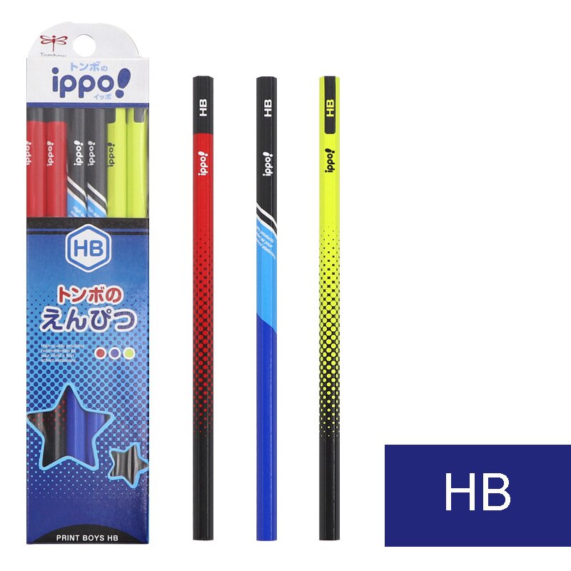 Tombow ipppo student pencils  hb 2b eenvoudige potloden kawaii houten kinderpotloden japanse schoolbenodigdheden: Blauwe ster hb