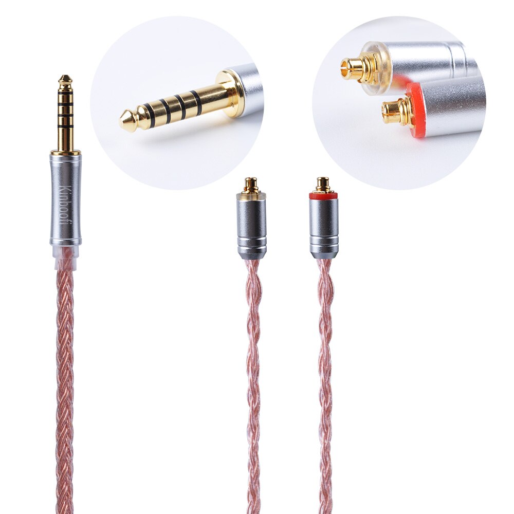 AK Kinboofi 16 Core Verzilverd 2.5/3.5/4.4mm Evenwichtige Oortelefoon Upgrade Kabel Met MMCX/2Pin voor AS10 ZS10 PRO ZSX TRN X6 C12: MMCX 4.4