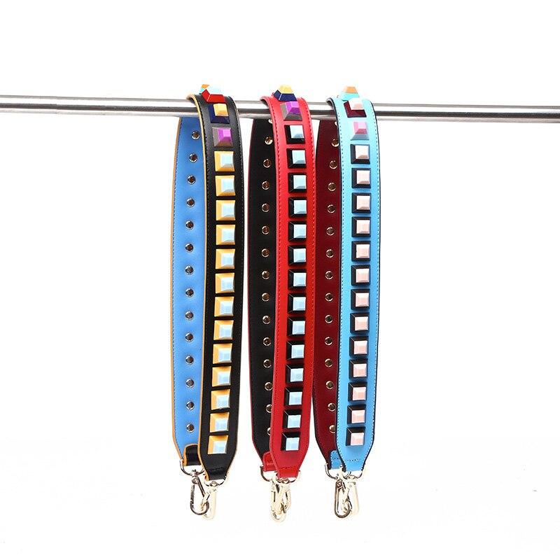 Vrouw Zak Bandjes Klinknagel Schouderbanden Breed Tas Band Botsen Kleur Joker Bloem Riem Crossbody Onderdelen Acessorios