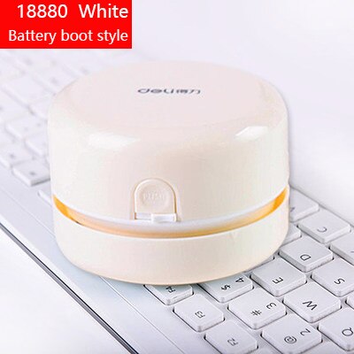Deli Desk Set Portable Desktop Cleaner Mini Desk Vacuum Cleaner for School Classroom Office Office School Supplies+ Retail Box: White