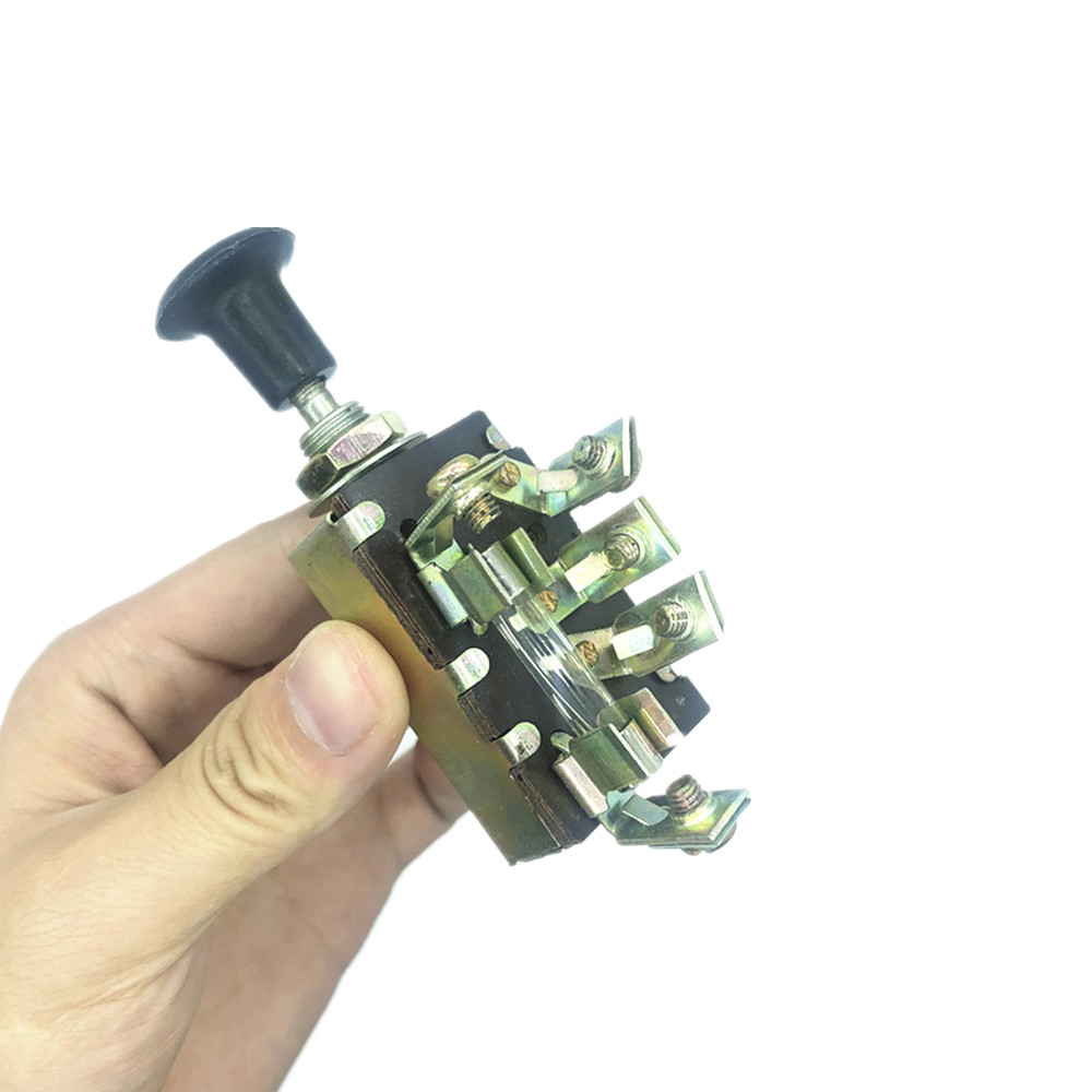 Agricultural tractor headlight switch single gear dual gear hand push pull switch truck modified horn wiper switch accessories: Double gear