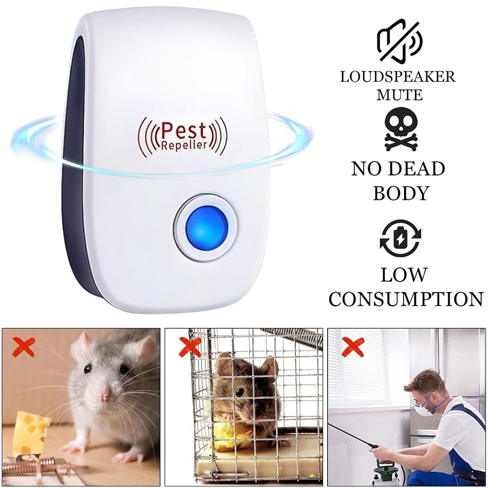6Pcs Ultrasonic Pest Repeller Insect Bug Repeller Long Range Pest & Insect Deterrent Multi-Function for Home Office Hotel