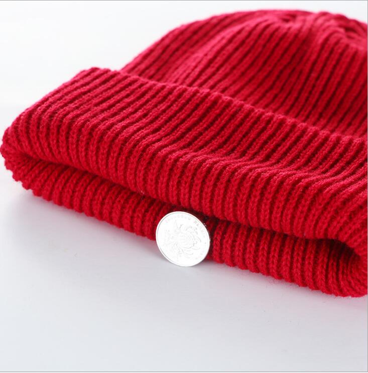 Solid strikket varm blød trendy vinter hatte enkel koreansk stil kvinder afslappede hætter all-match beanie hip hop hat